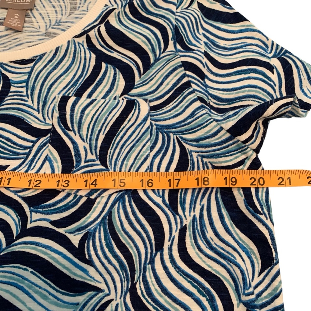 Chico’s Blue Cotton Short Sleeve T-Shirt Size Large - Picture 7 of 15